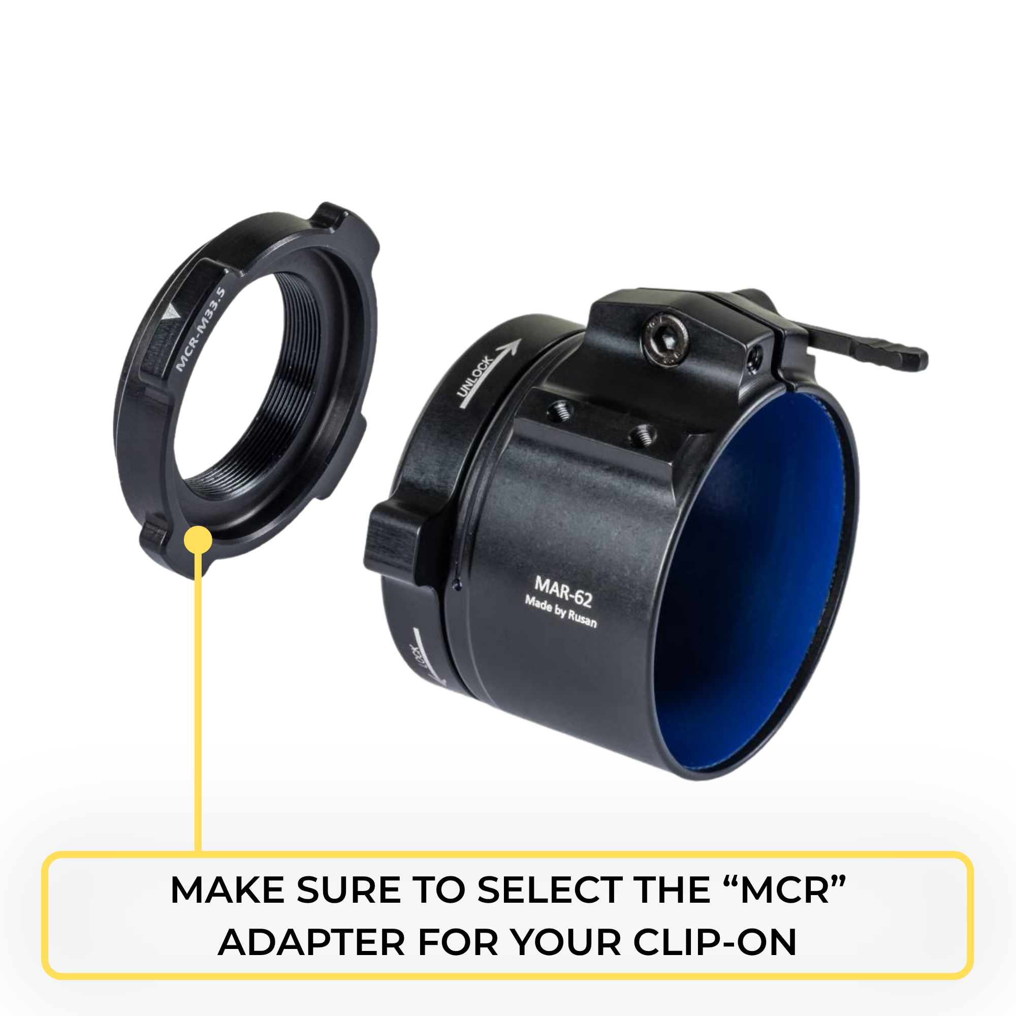 Rusan MAR - Quick-release bell-mount adapter for Thermal Clip-On