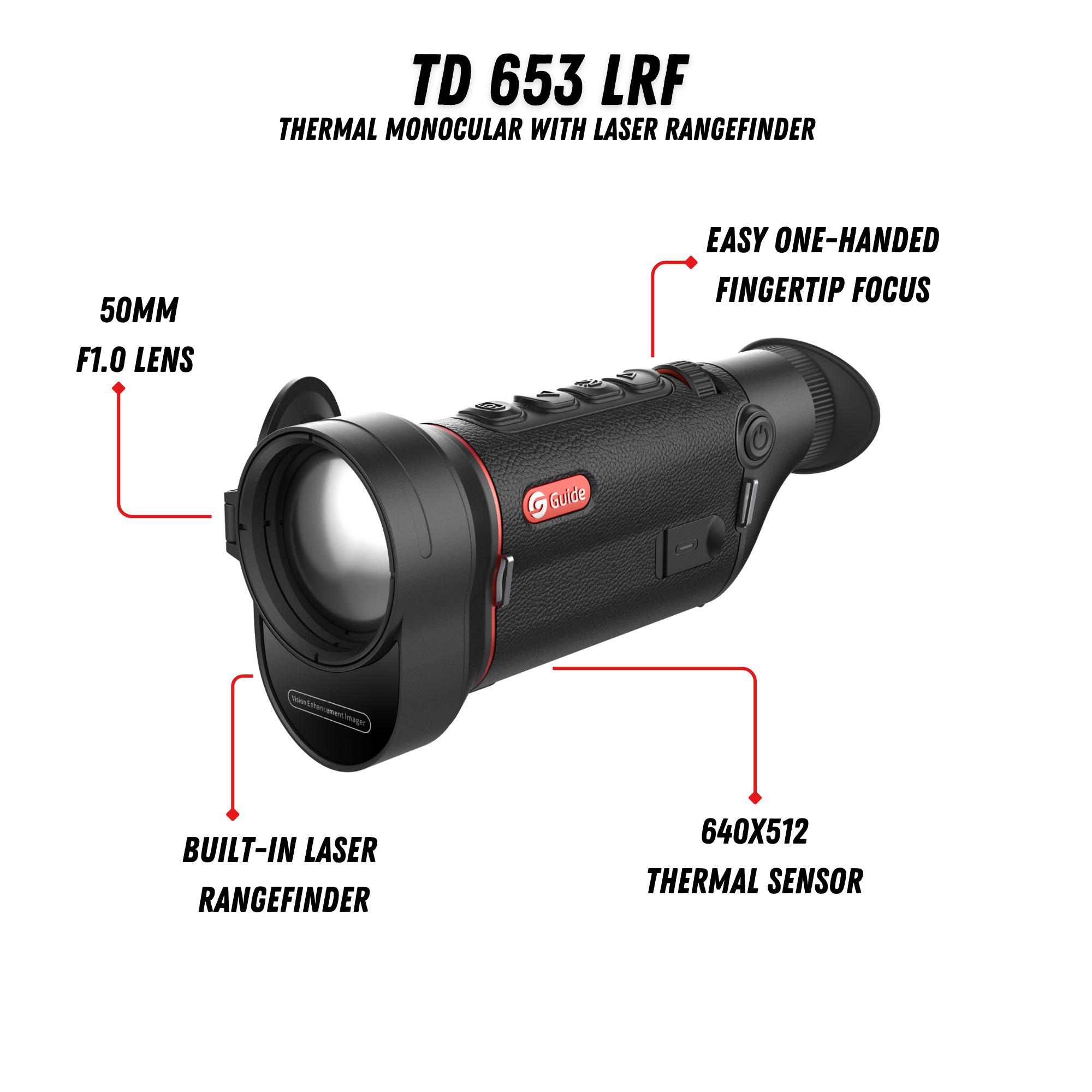 TD 653 LRF Thermal Monocular 2.6X 640x512 50mm