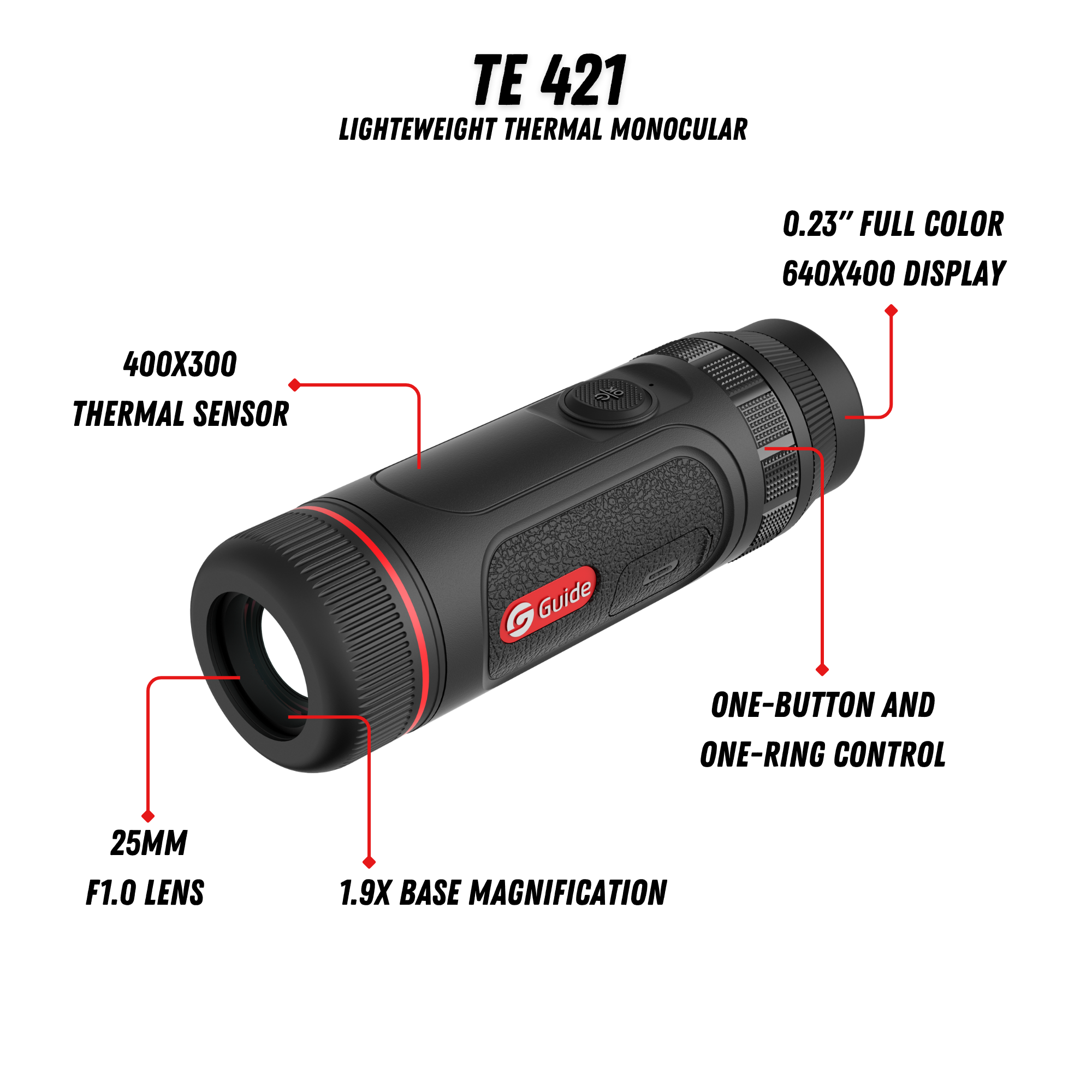 OPEN BOX - TE421 Thermal Monocular 1.9X 400x300 25mm