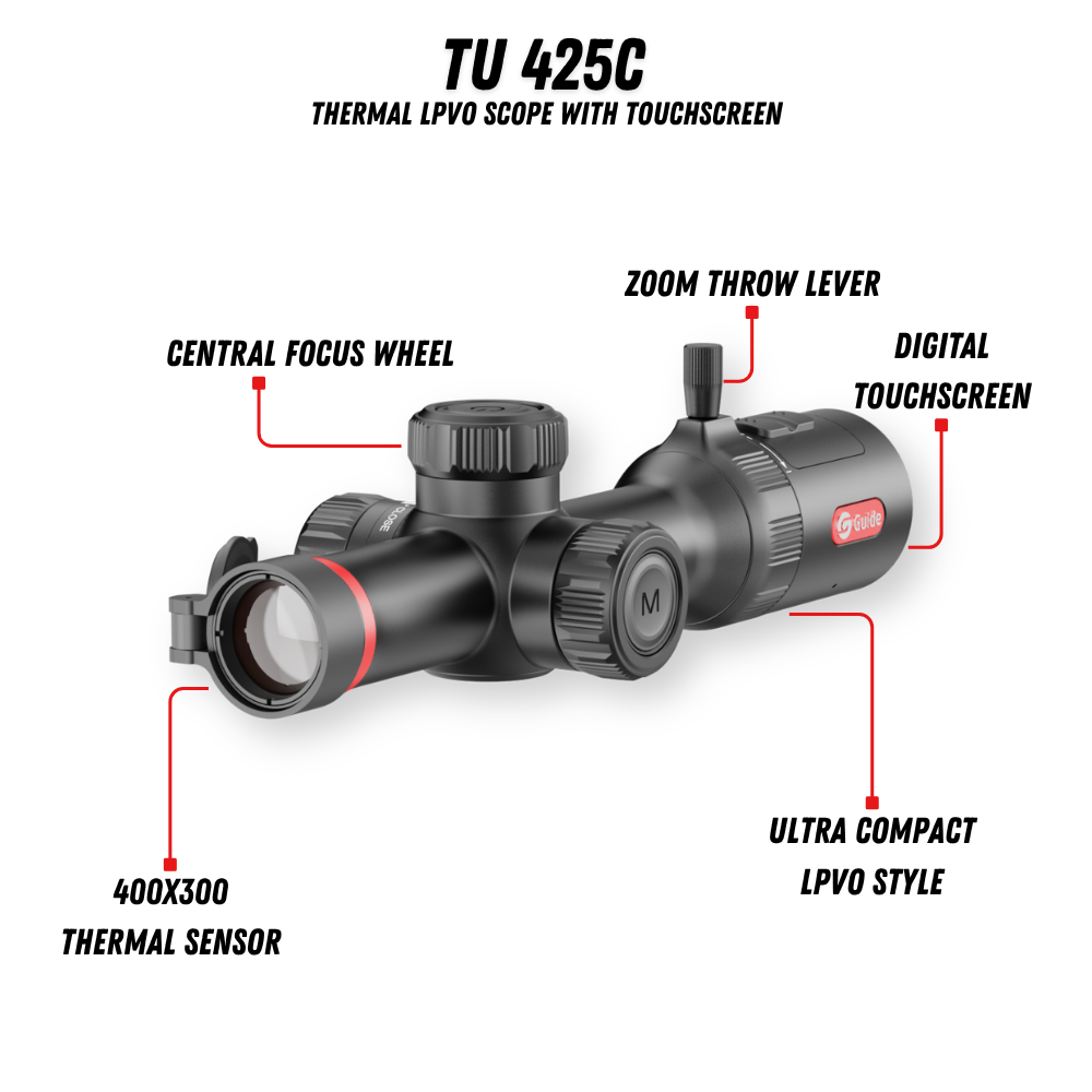 CLEARANCE - TU425 C 3.0 Thermal Riflescope with Touchscreen 1X 400x300 25mm