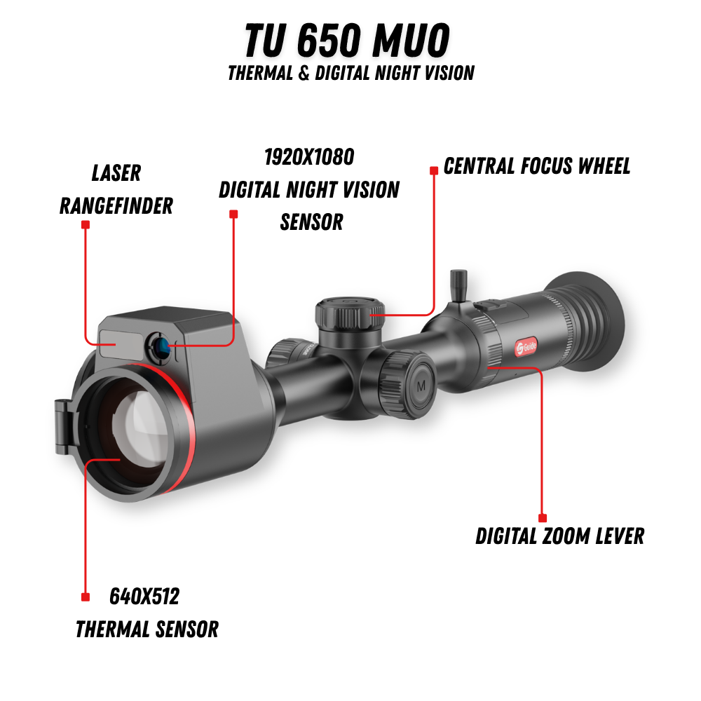 TU650 M 3.0 Thermal & Night-Vision Riflescope 3.7x 640x512 50mm LRF
