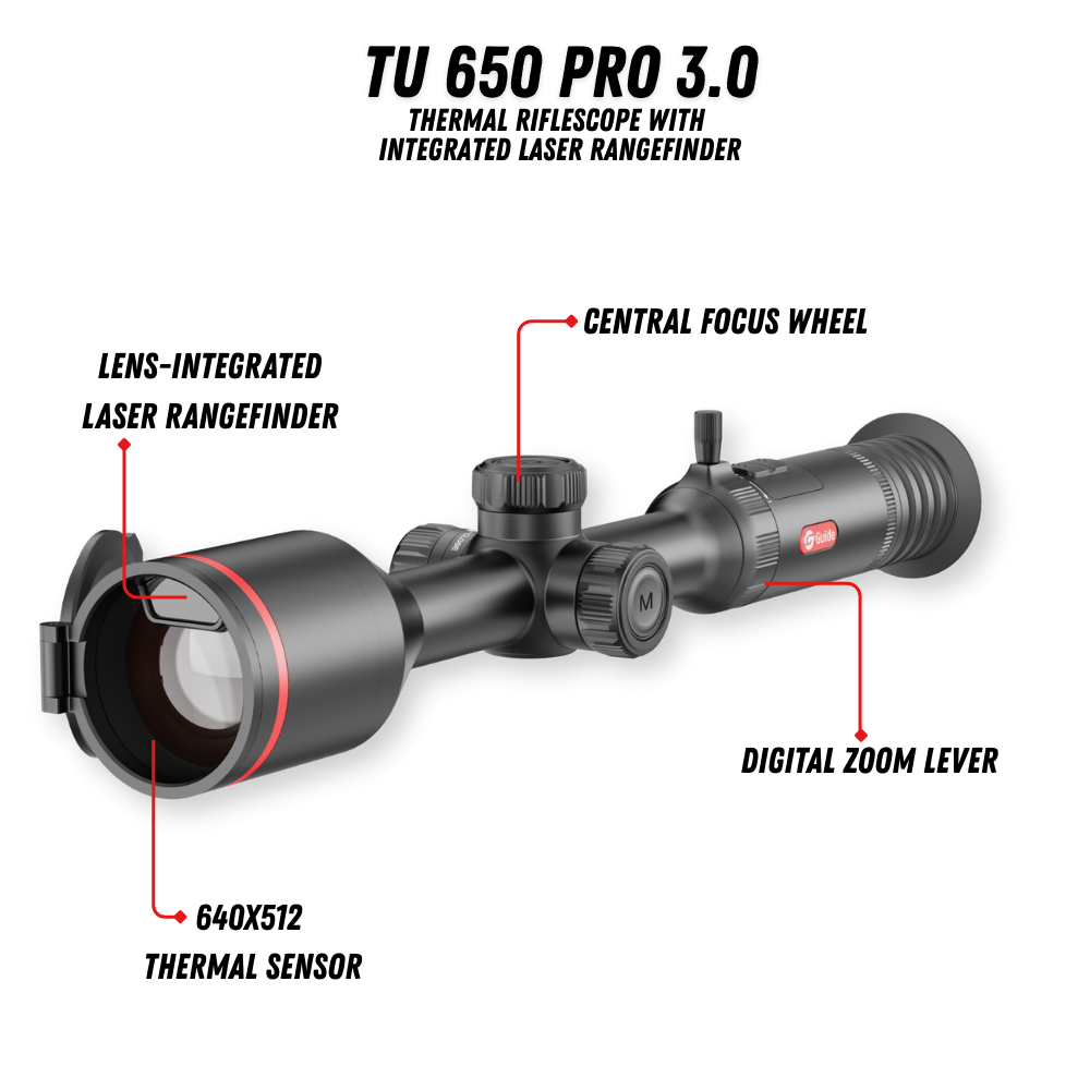 TU650 LRF PRO 3.0 Thermal Riflescope 3.7X 640x512 50mm In-lens LRF