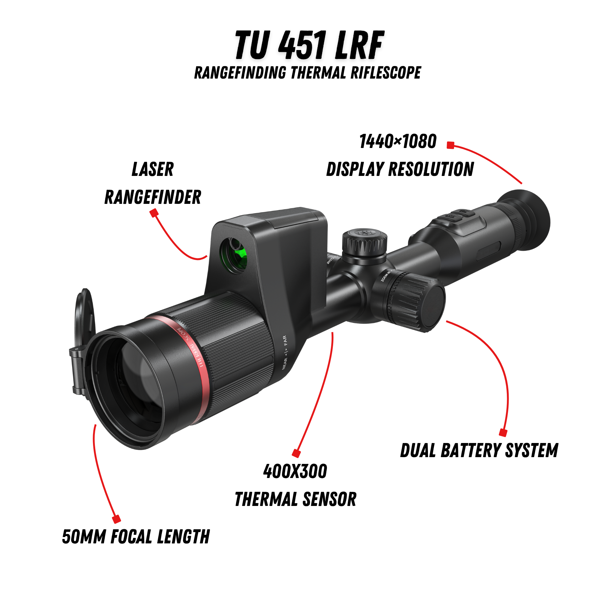 TU 451 LRF Thermal Riflescope 4.7X 400X300 50mm LRF