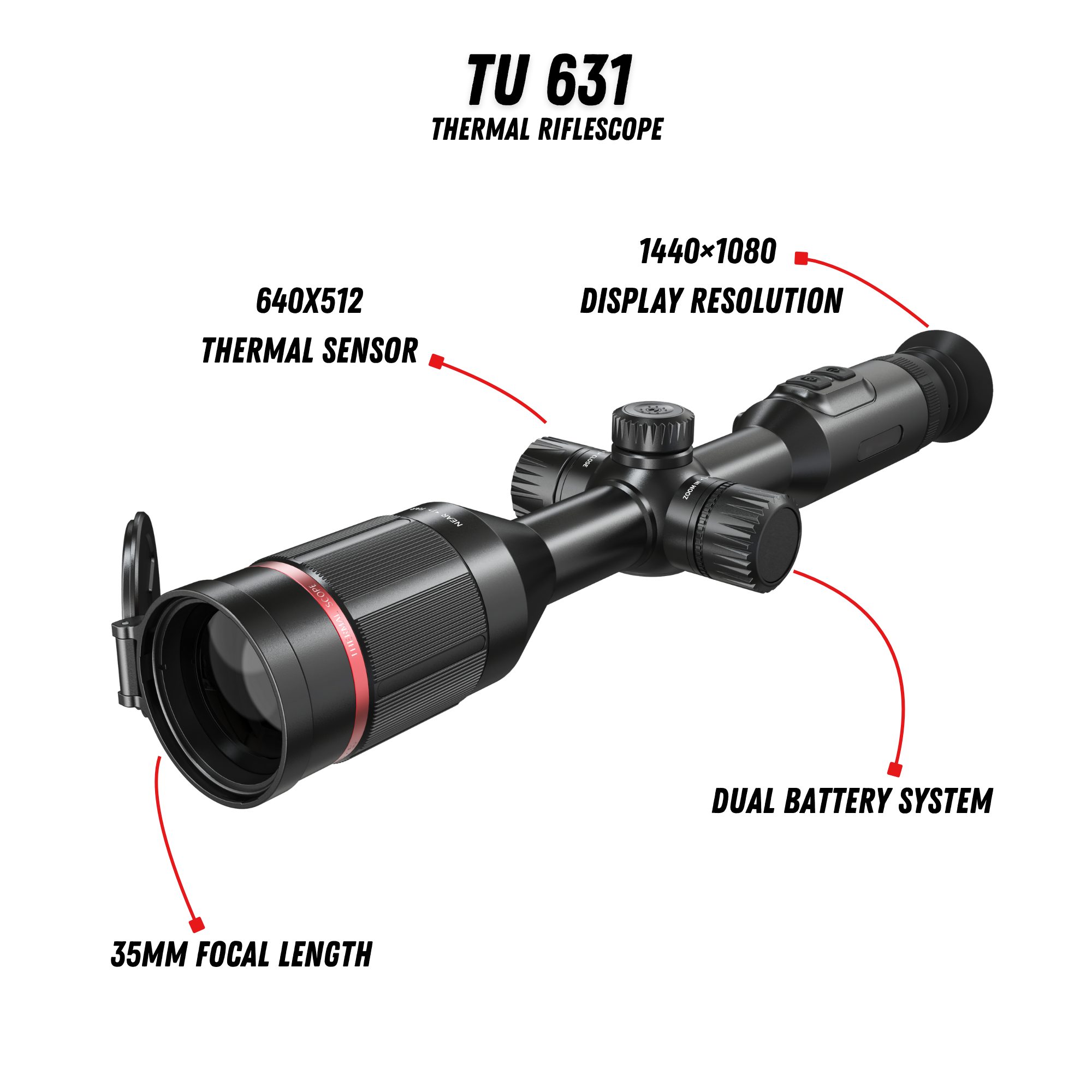 TU 631 Thermal Riflescope 2.1X 640x512 35mm