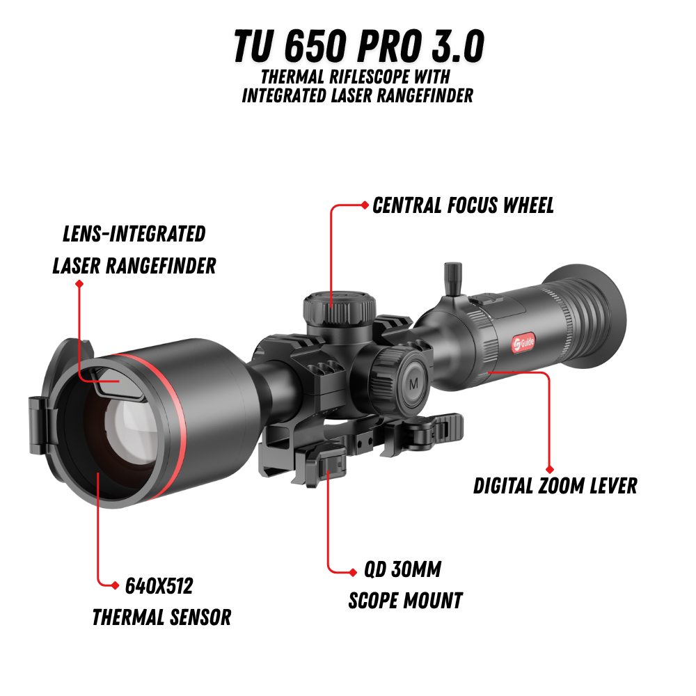 TU650 LRF PRO 3.0 Thermal Riflescope 3.7X 640x512 50mm In-lens LRF