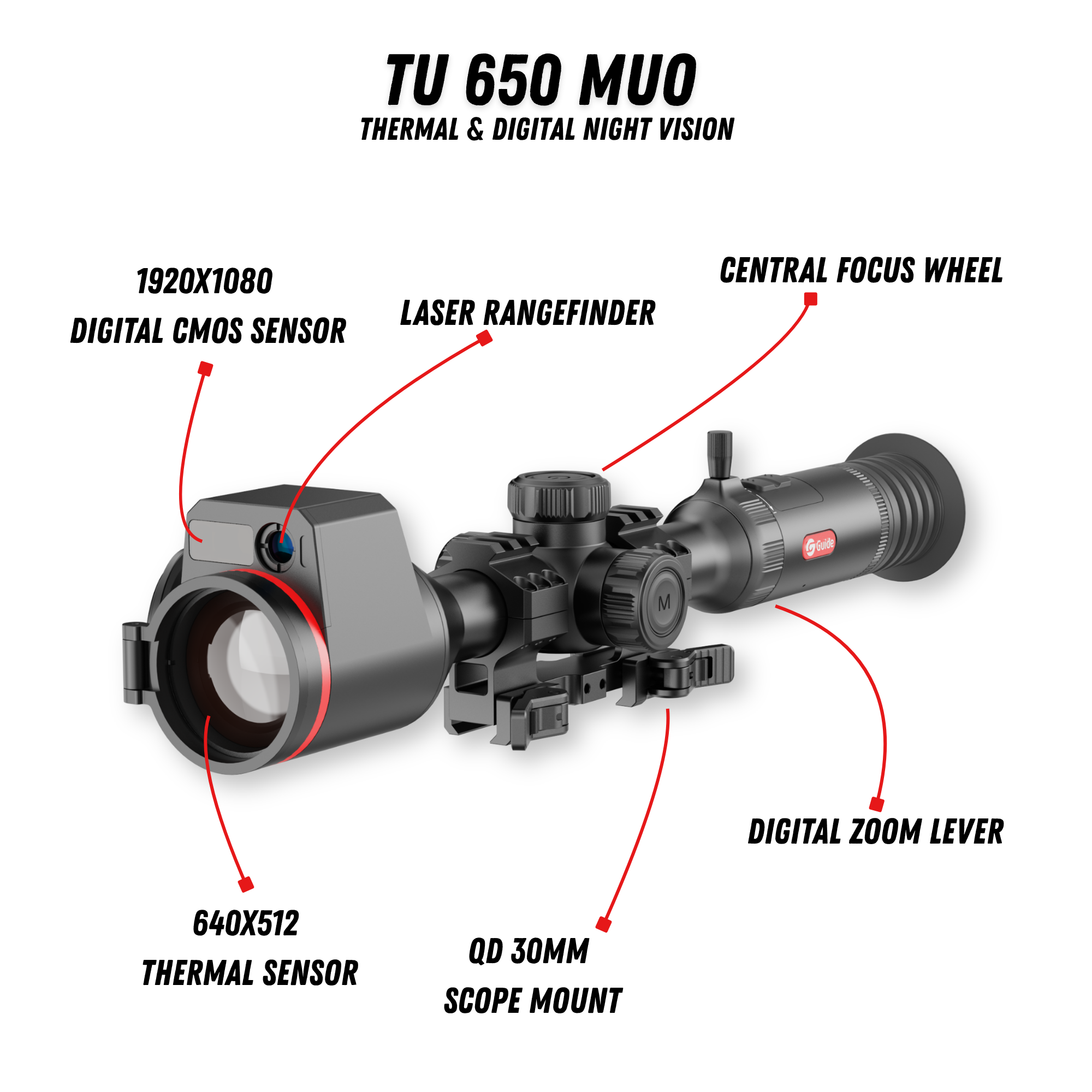 TU 650 M 3.0 Thermal and Night-Vision Riflescope with LRF