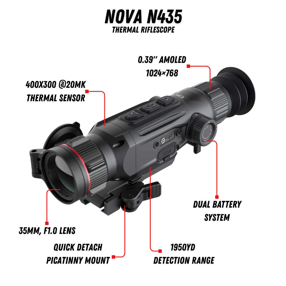 Guide Nova N435 Thermal Riflescope 3.3X 400x300 35mm