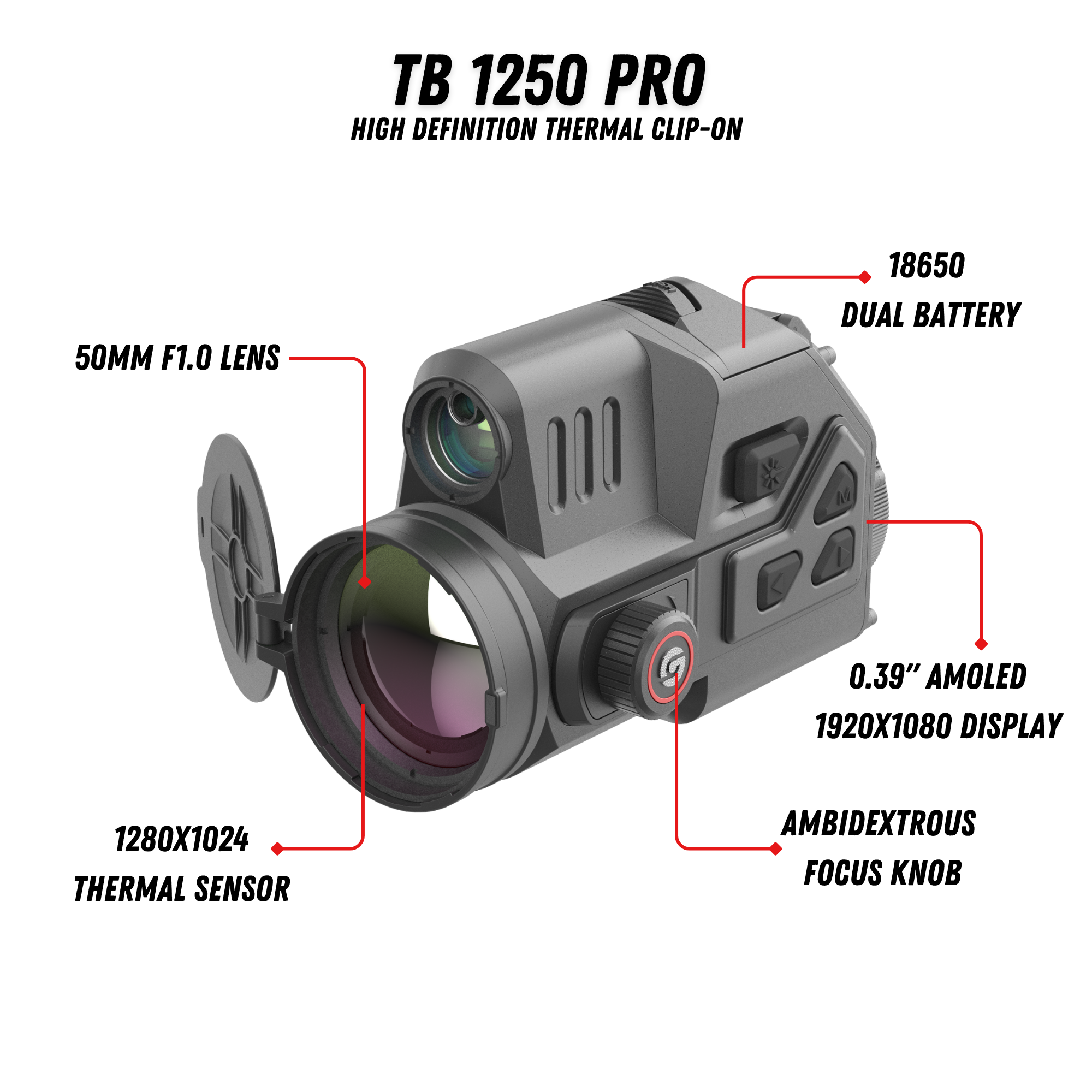 TB 1250 PRO Thermal Clip-On 1280X1024 50mm 18mK