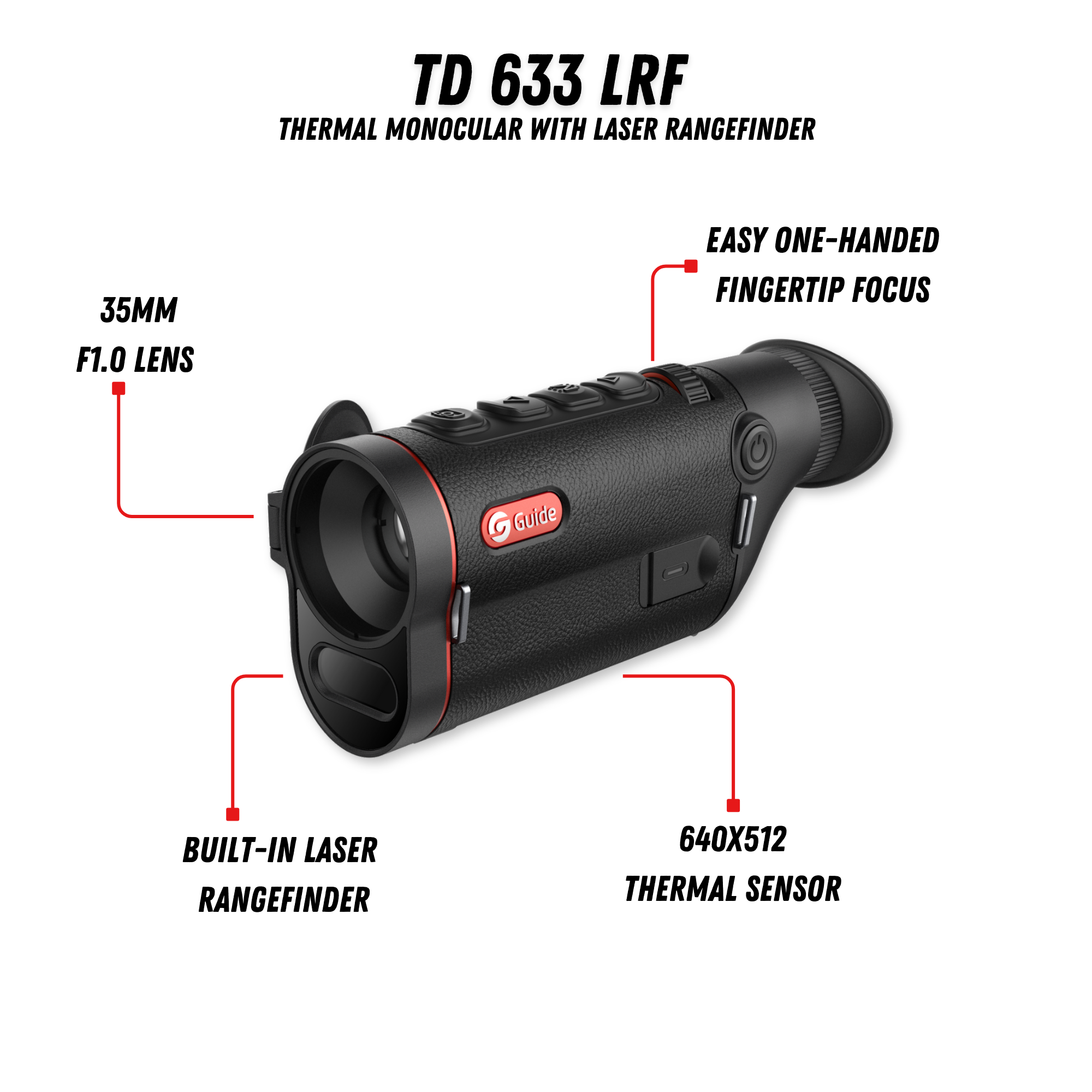 TD 633 LRF Thermal Monocular 2.0X 640x512 35mm