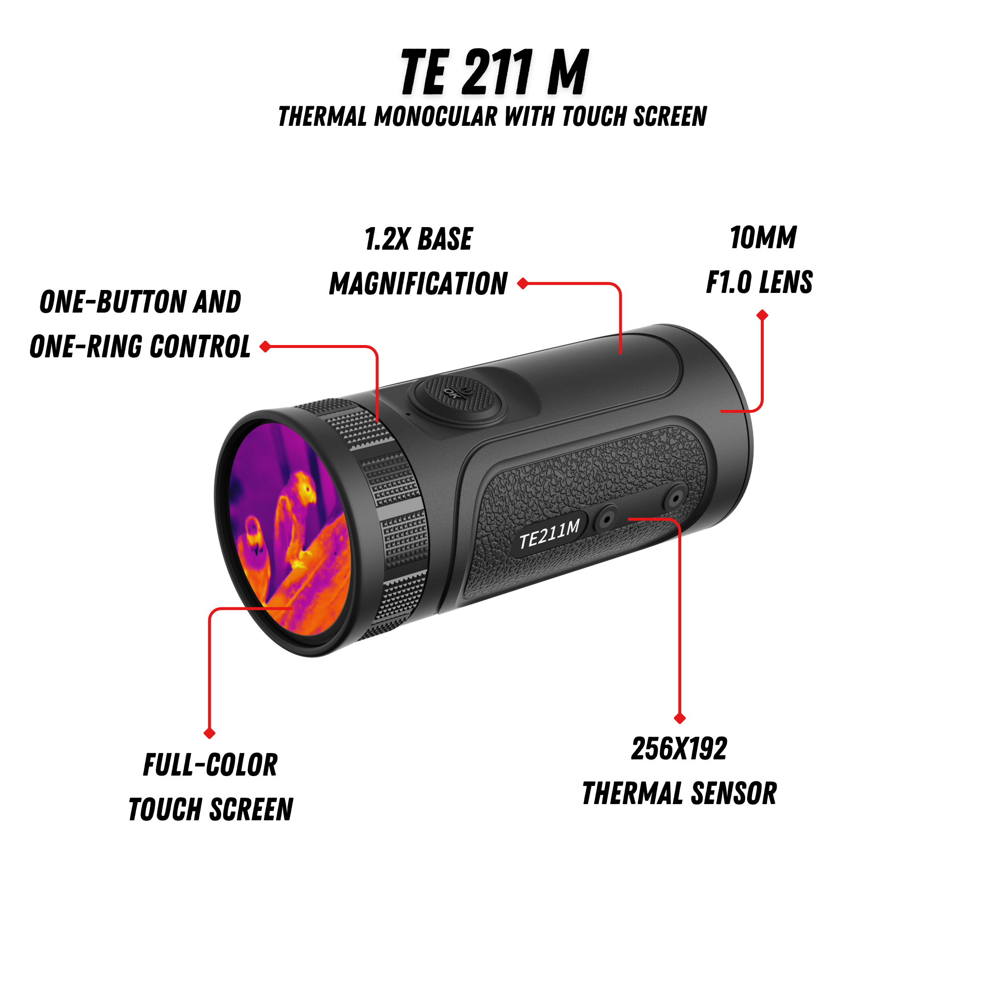 TE 211 M thermal monocular with touch screen 