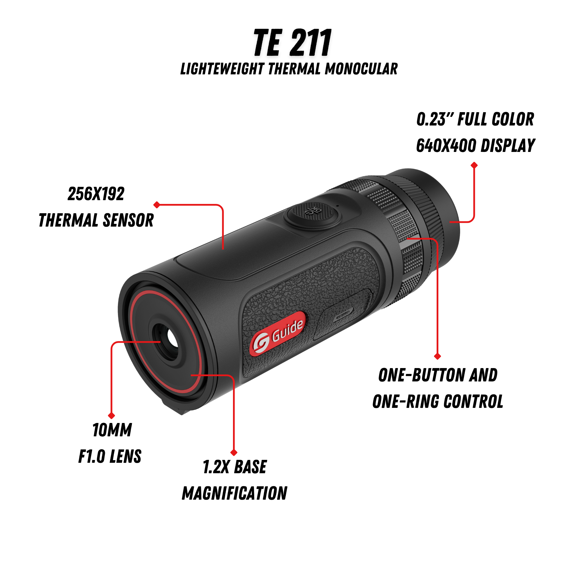 TE 211 Thermal Monocular 1.2X 256X192 10mm