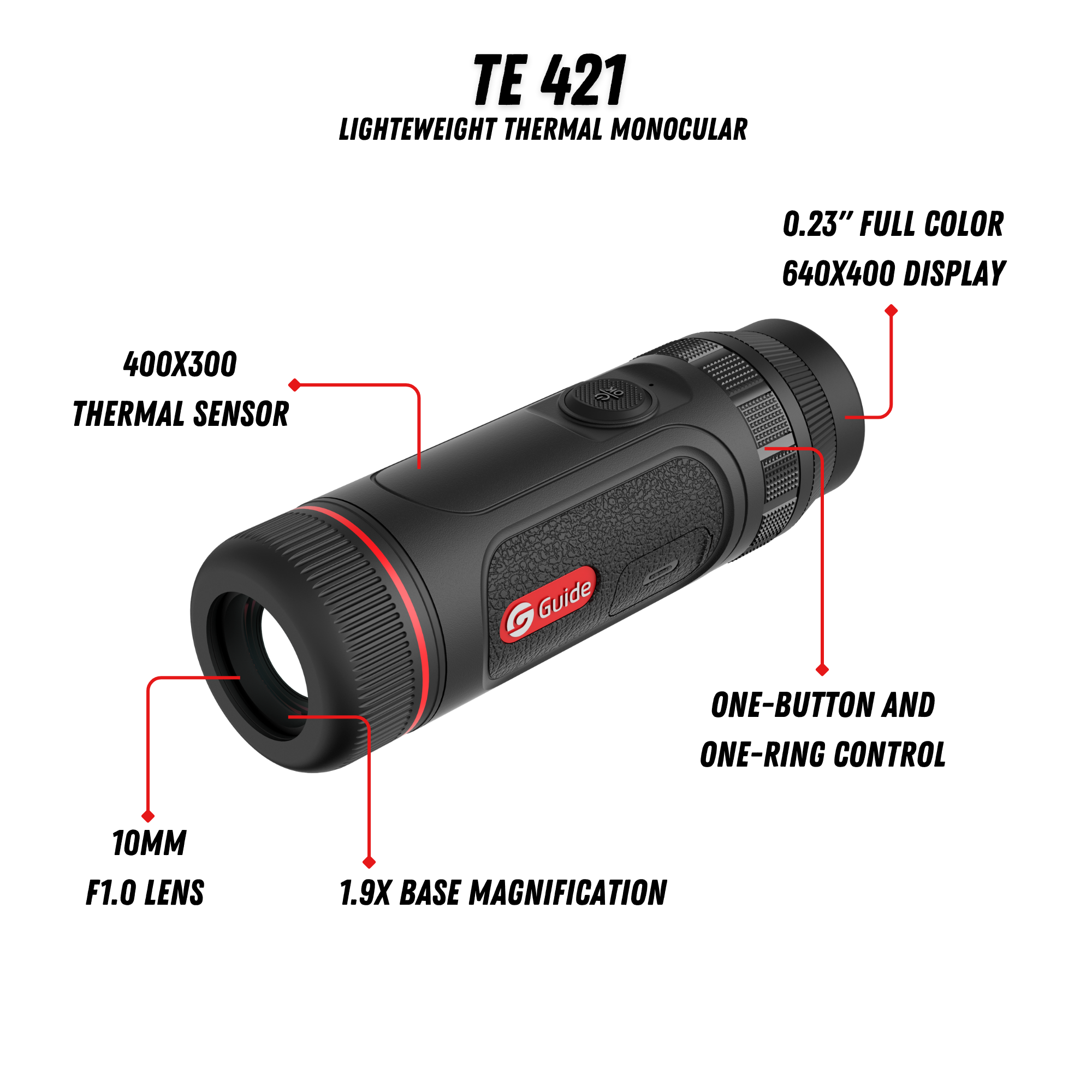 TE 421 Thermal Monocular 1.9X 400x300 25mm