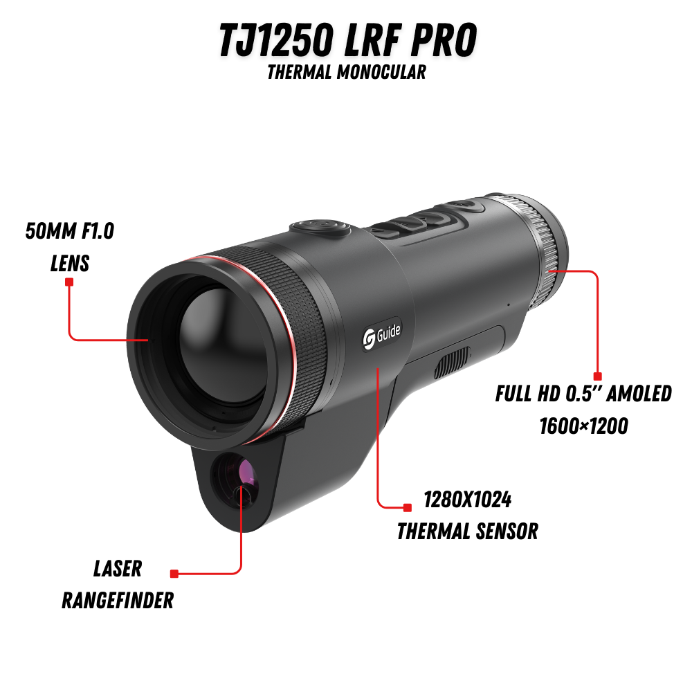 TJ 1250 LRF PRO Thermal Monocular 2.36x 1280x1024 50mm