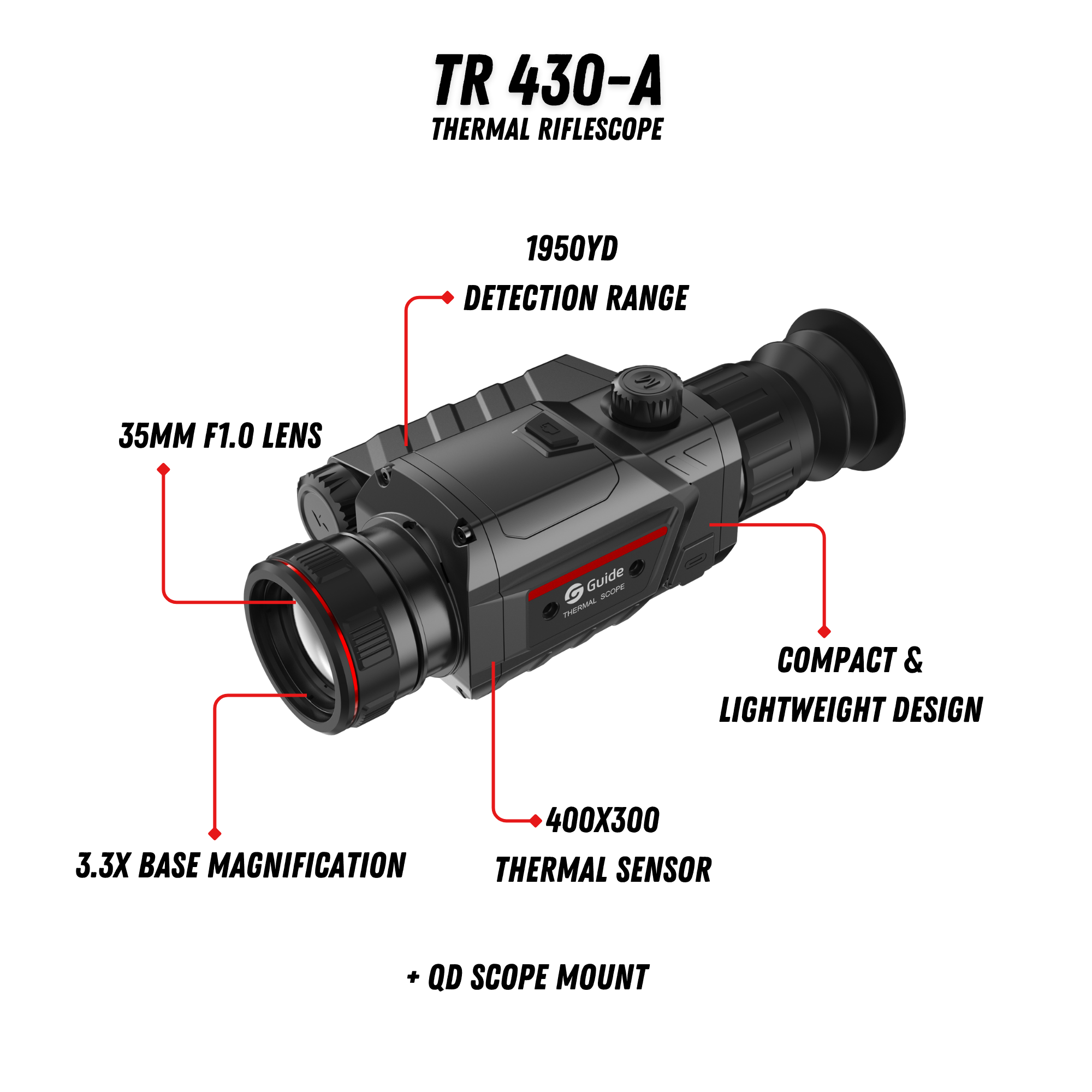 TR 430-A Thermal Riflescope 3.3X 400X300 35mm