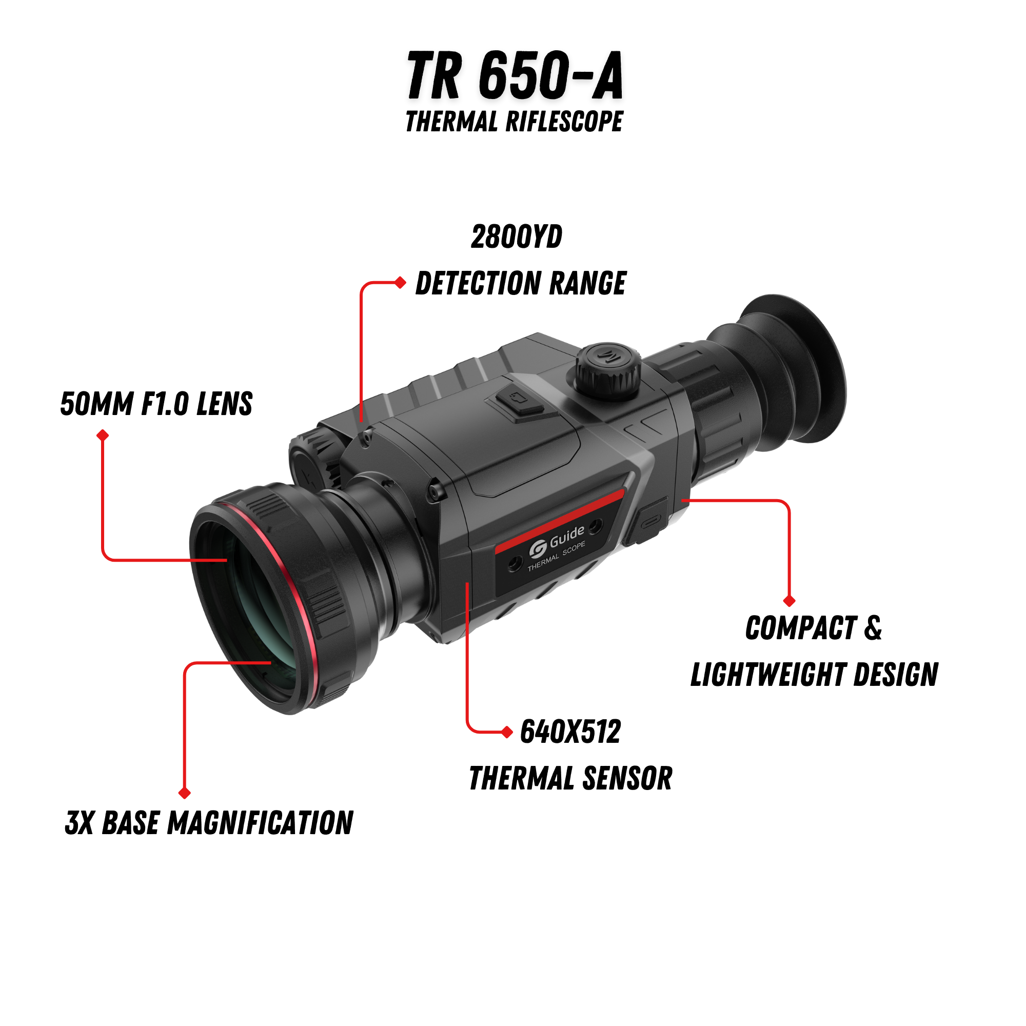 TR 650-A Thermal Riflescope 3X 640X512 50mm