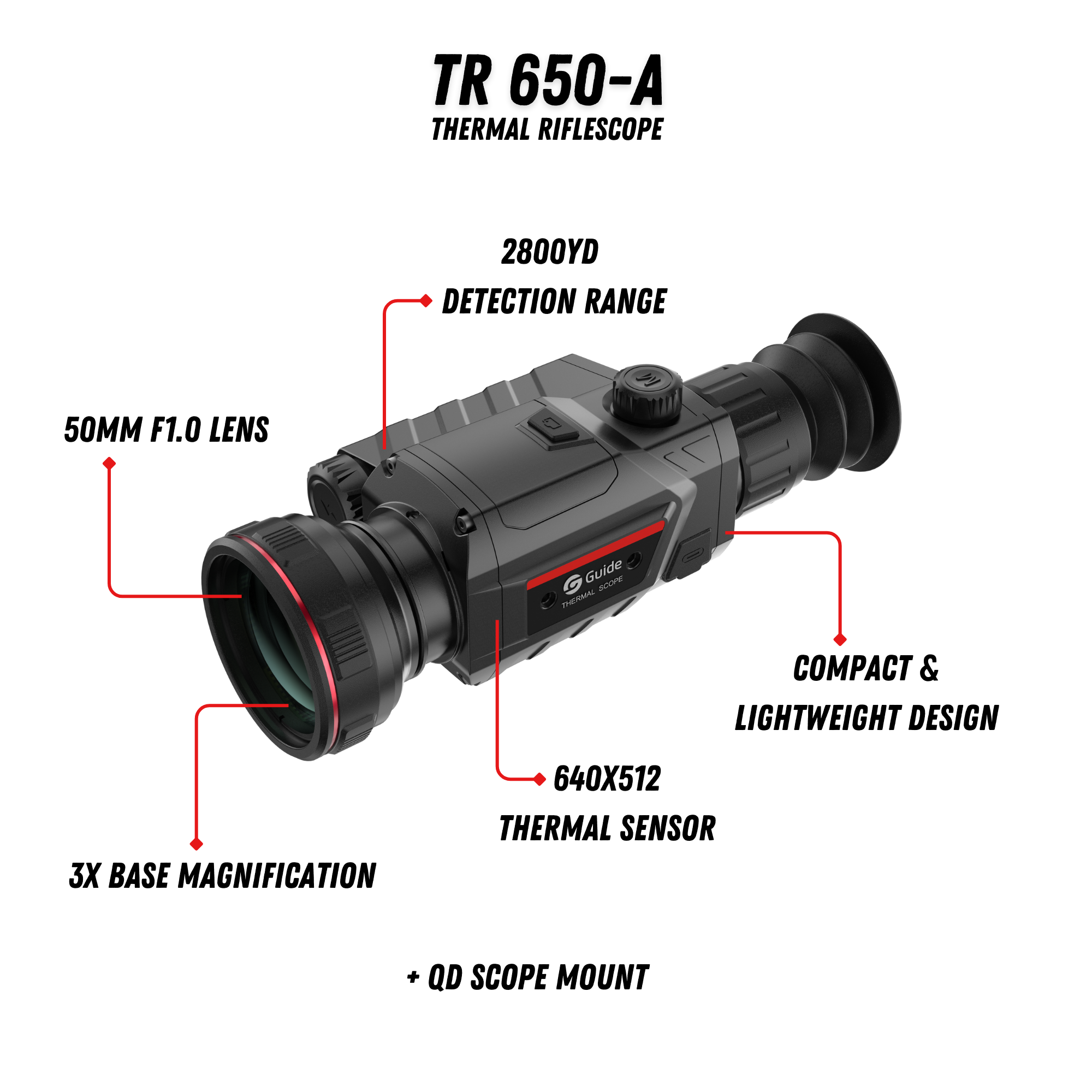 TR 650-A Thermal Riflescope 3X 640X512 50mm