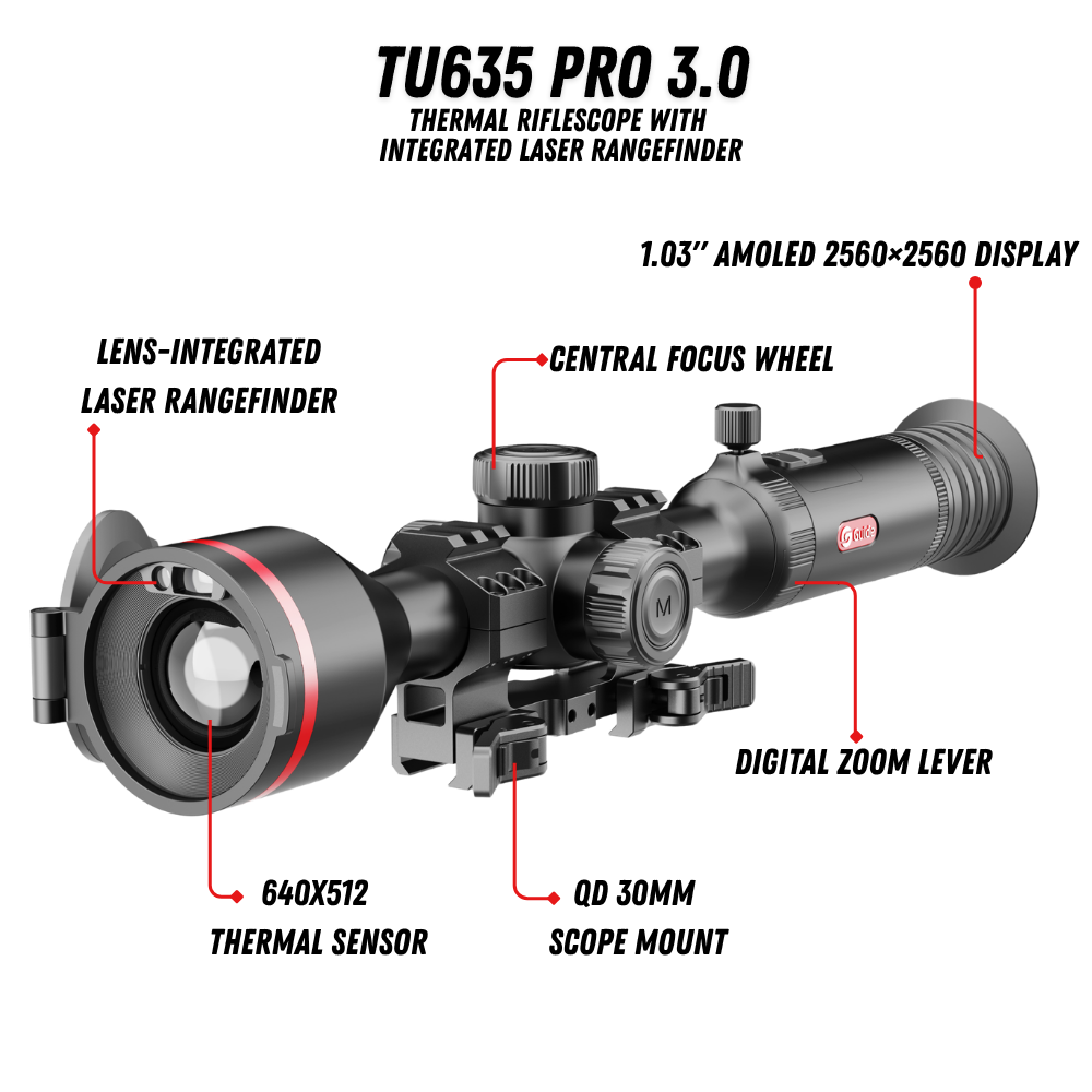 TU635 LRF PRO 3.0 Thermal Riflescope 2.6X 640x512 50mm In-lens LRF