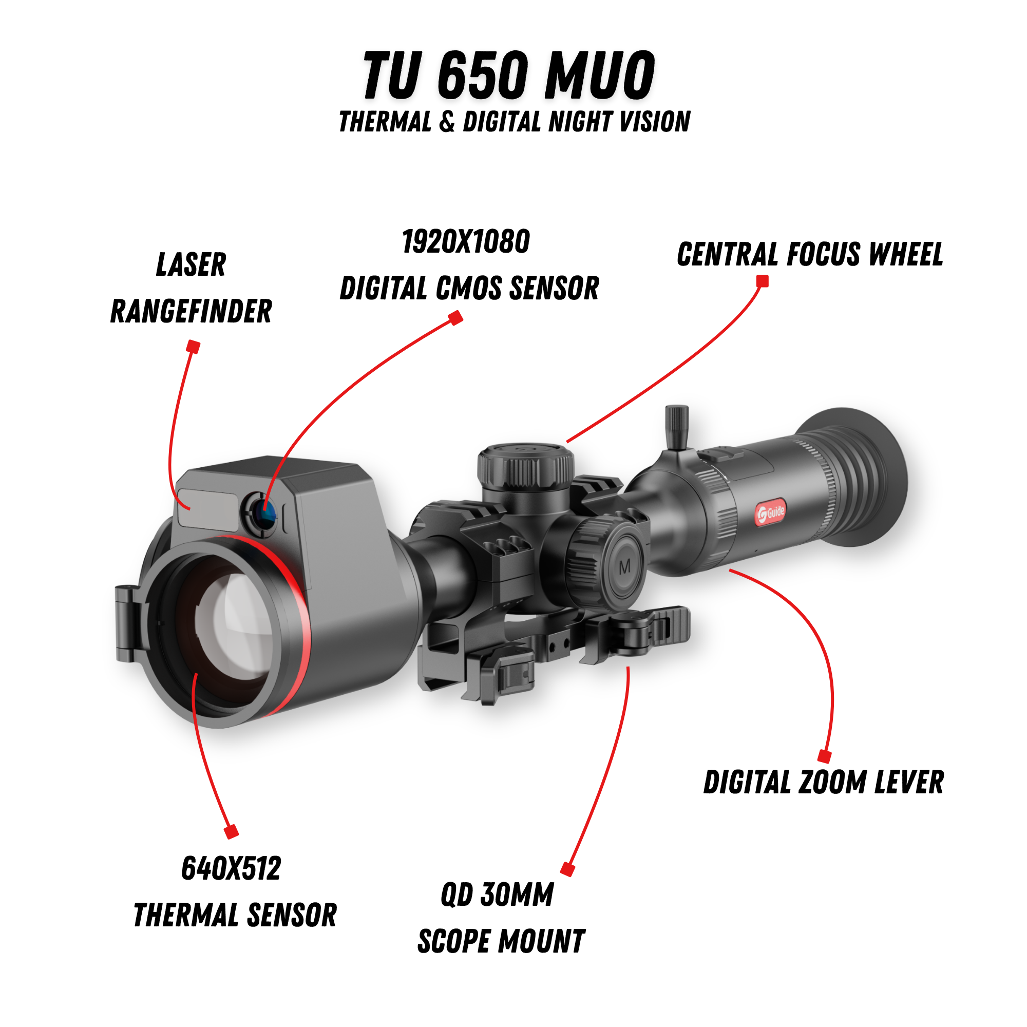 TU 650 M 3.0 Thermal and Night-Vision Riflescope with LRF